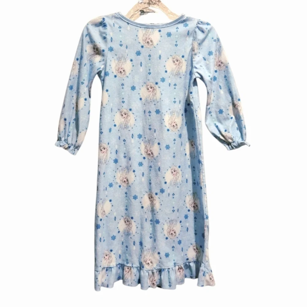Disney Frozen Toddler Girls Cozy Warm Pajama Long Sleeve Nightie Maxi Nightgown - Picture 3 of 5